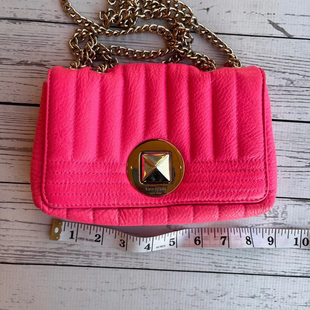 Kate‎ Spade RARE Bubblegum Pink Barbiecore Leather Crossbody Bag Purse Designer